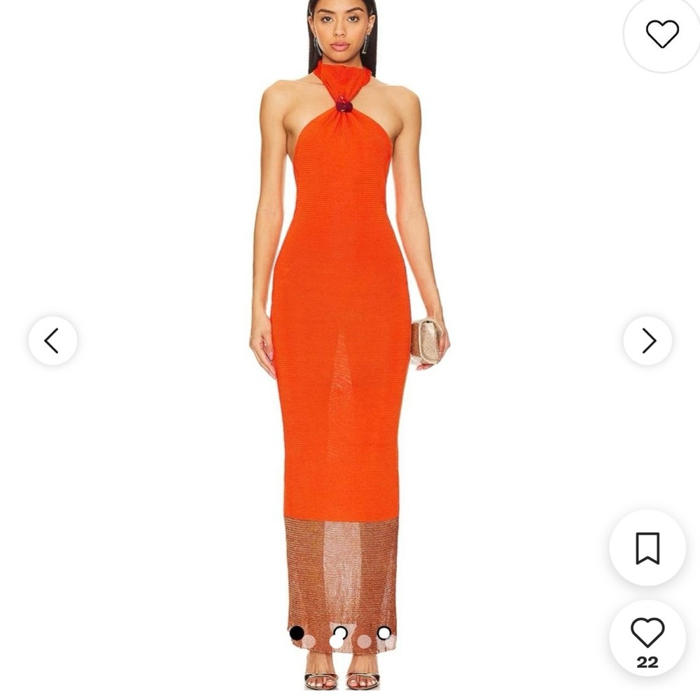 Baobab Collection Strapless Orange Maxi Dress